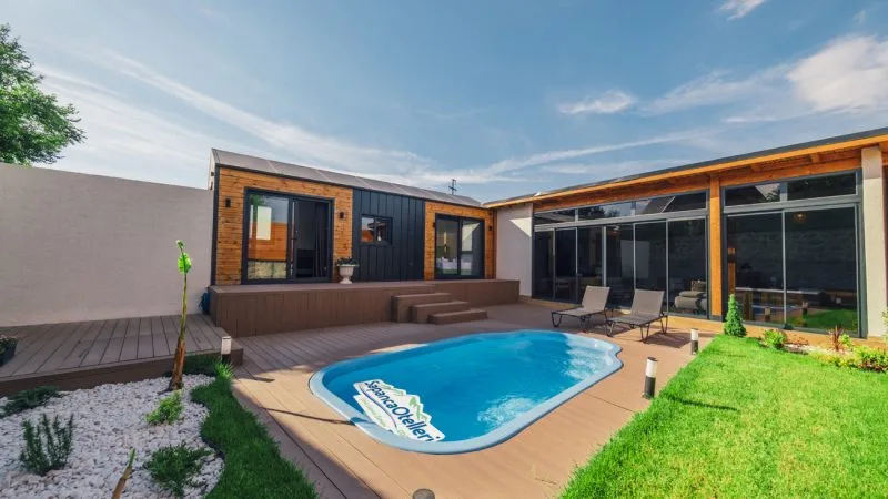 The Now Sapanca'daki özel havuzlu tiny house'un dış görünümü